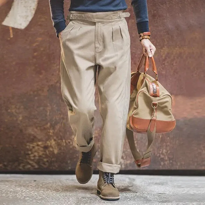 Men's trousers with pleated front