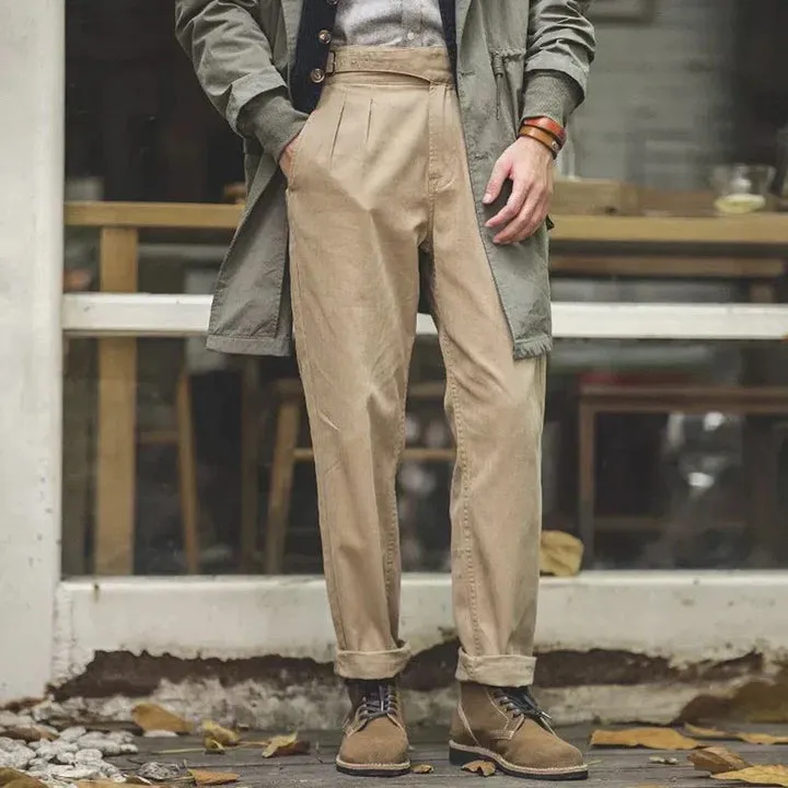 Men's trousers with pleated front