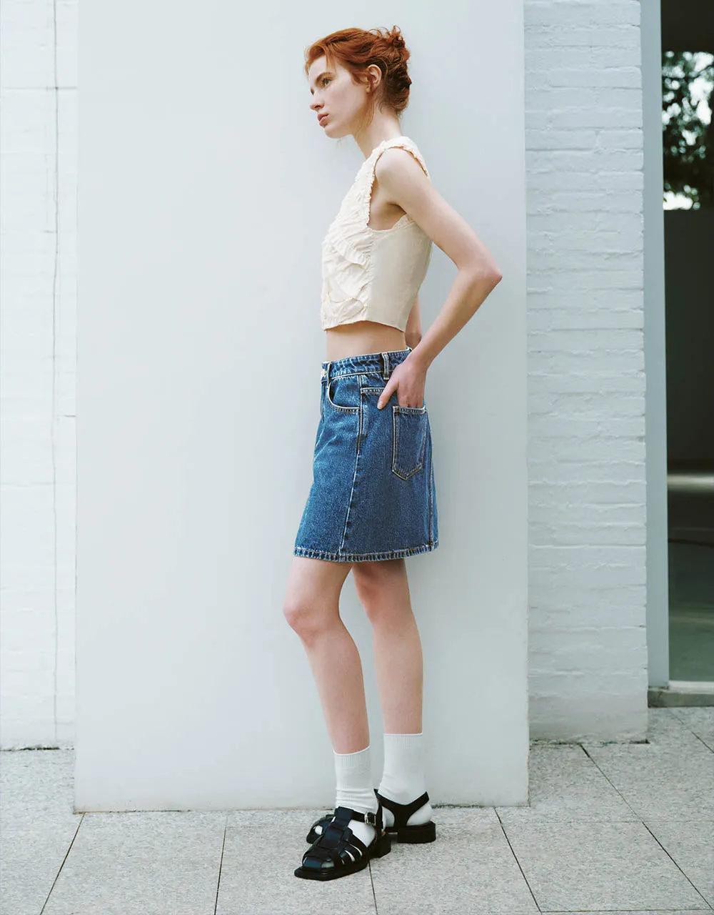 Mini A-Line Denim Skirt