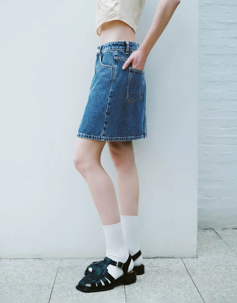 Mini A-Line Denim Skirt