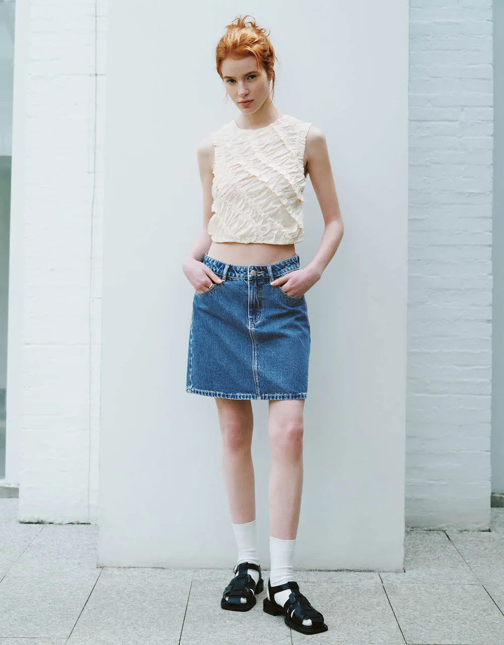 Mini A-Line Denim Skirt