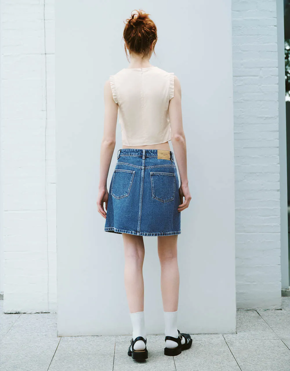 Mini A-Line Denim Skirt