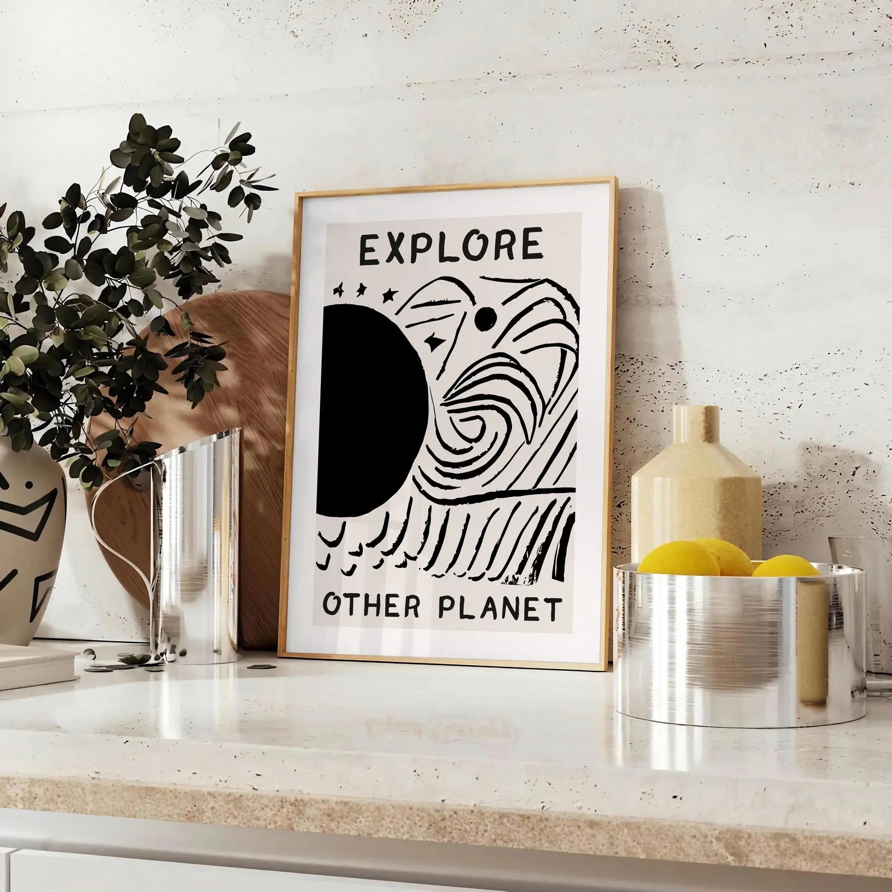 Modern Art Explore Other Planet Wall Print
