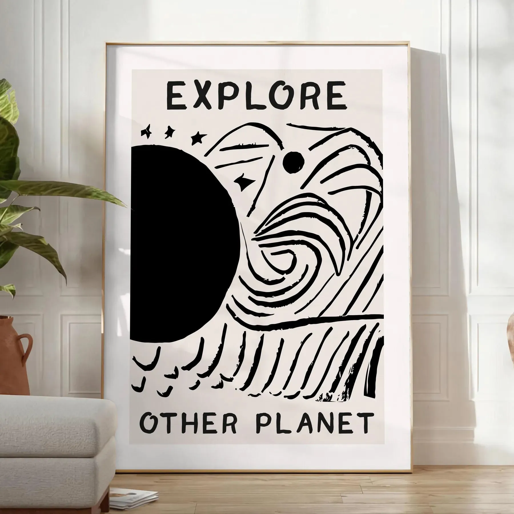 Modern Art Explore Other Planet Wall Print