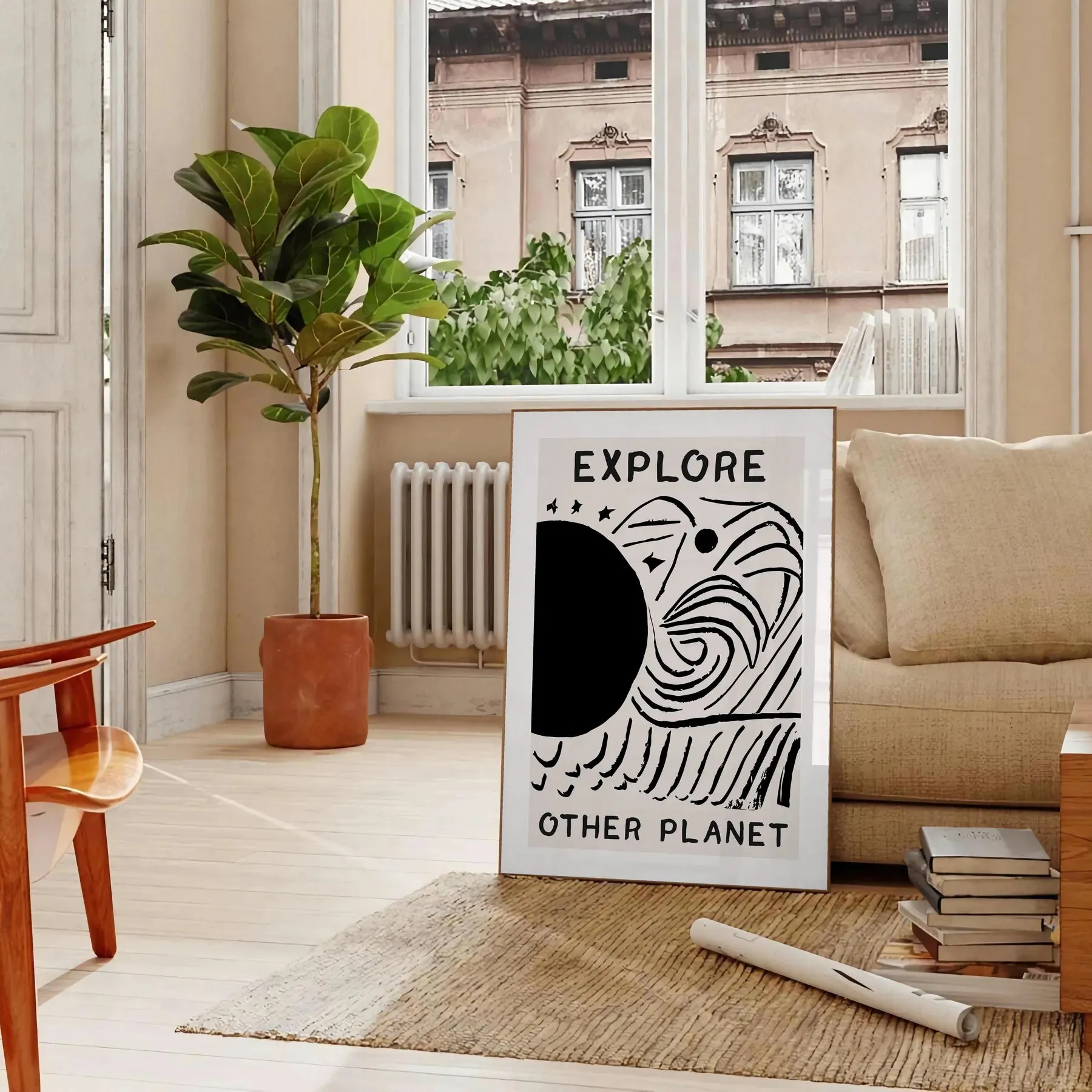 Modern Art Explore Other Planet Wall Print