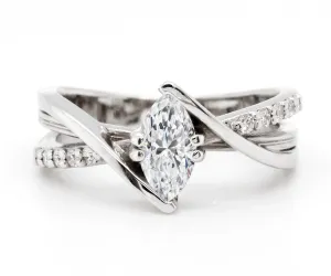 Modern Multirow Marquise Diamond Engagement Ring