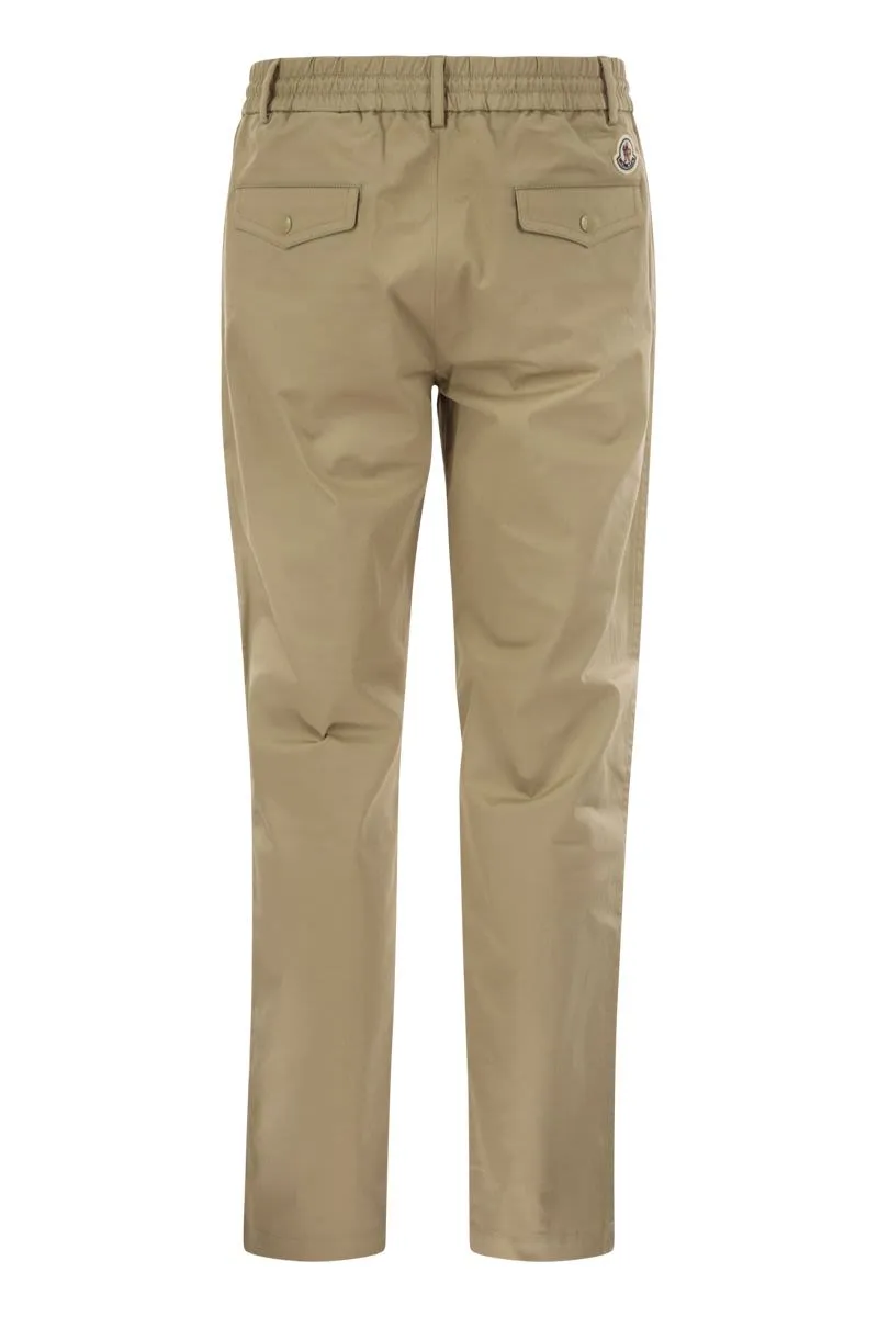 MONCLER Men's Cotton Gabardine Chino Trousers