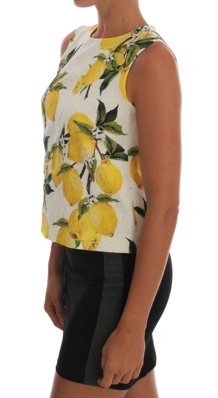 Multicolor Lemon-Print Floral Top
