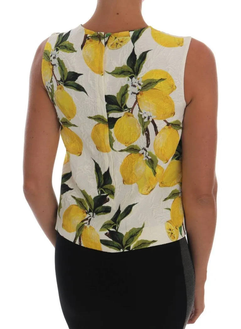 Multicolor Lemon-Print Floral Top