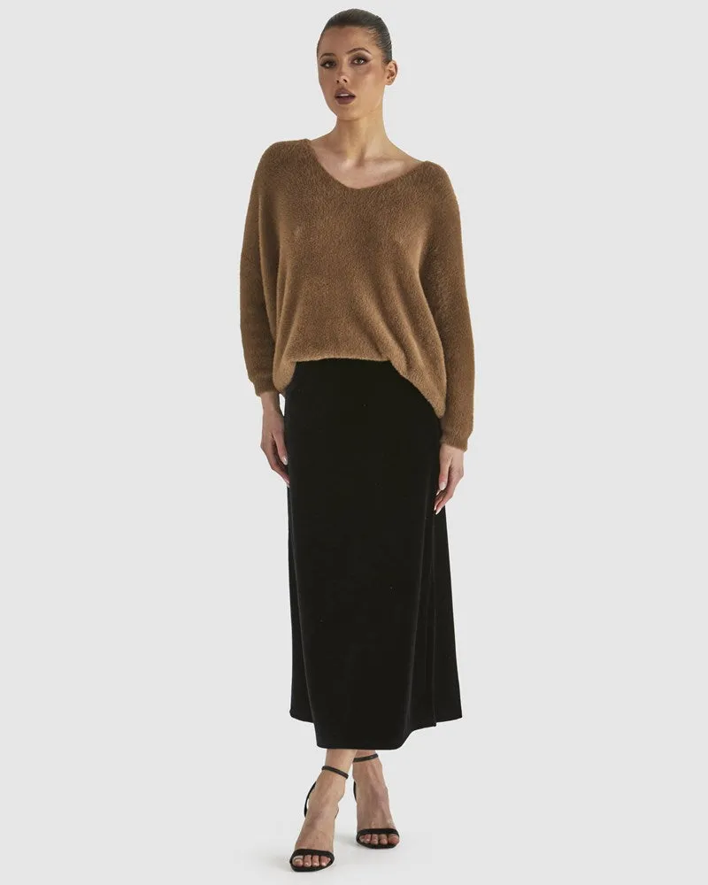 Mustang Sally Velvet Skirt - Black