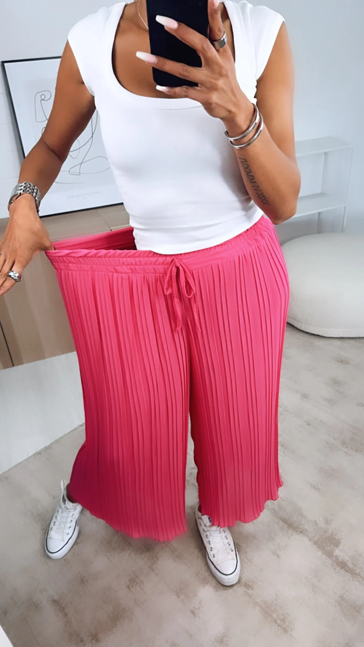 Naima | Light Pink Pleated trousers One size