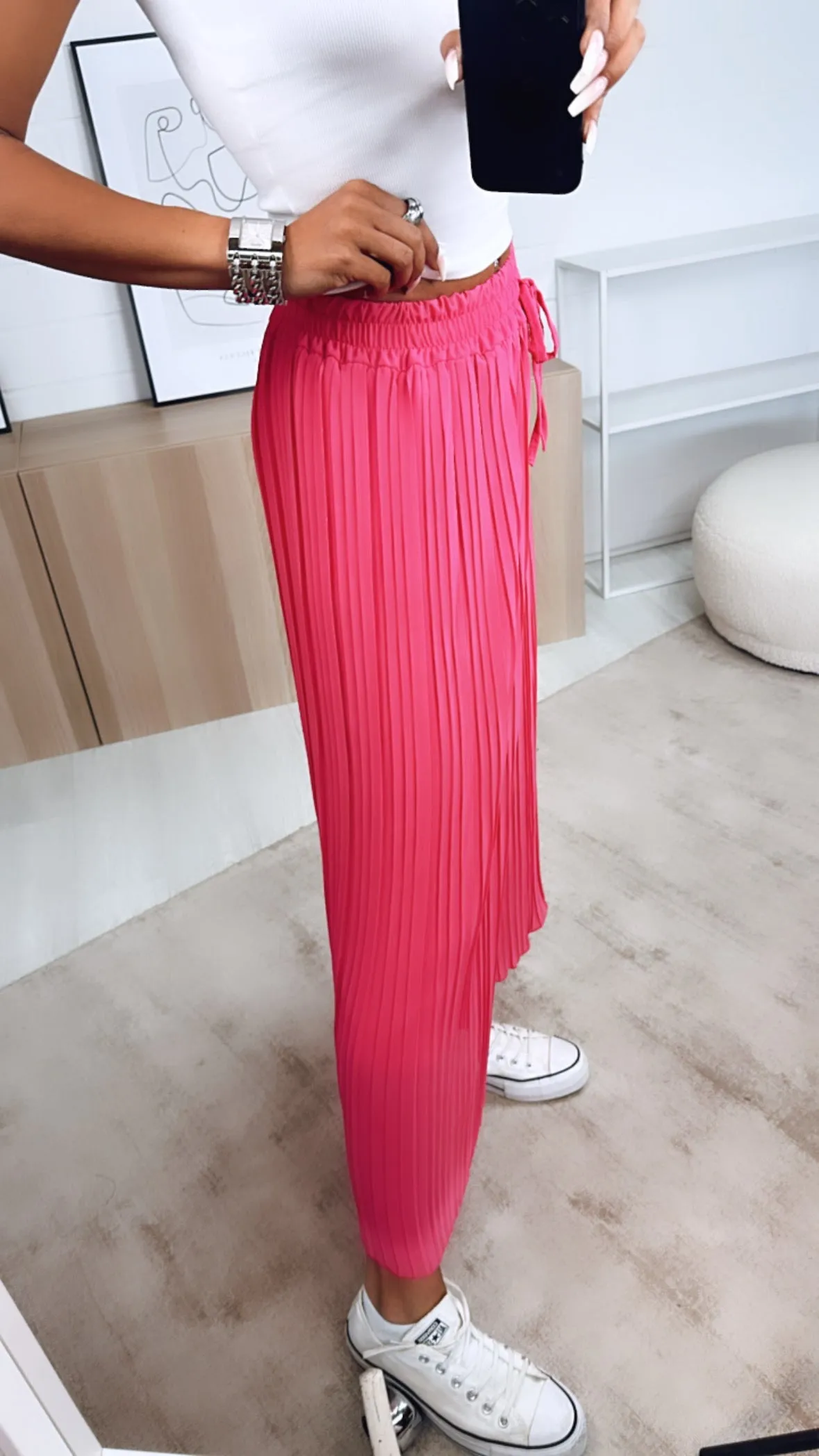 Naima | Light Pink Pleated trousers One size