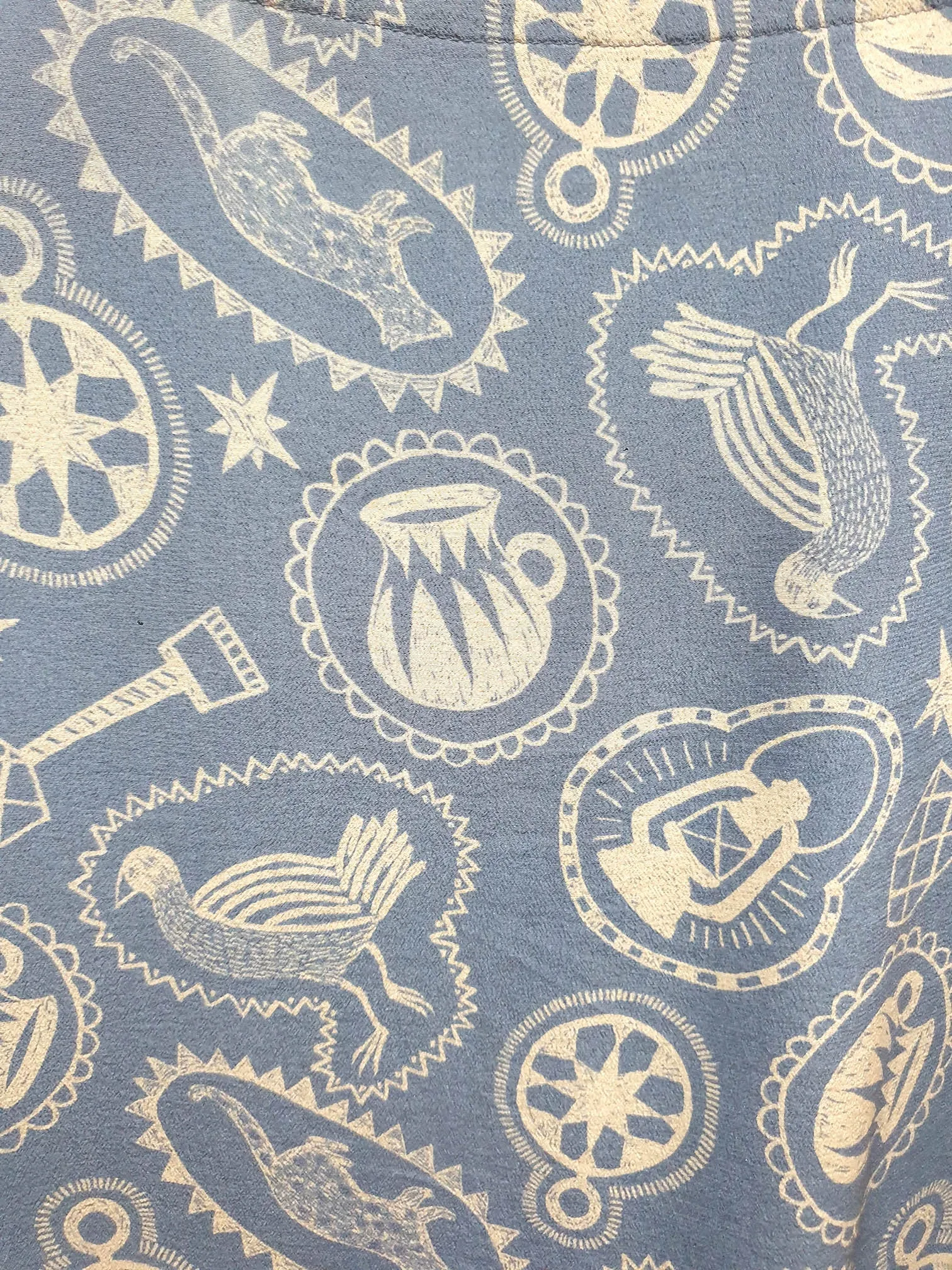 Nancybird blue symbol print silk top size M