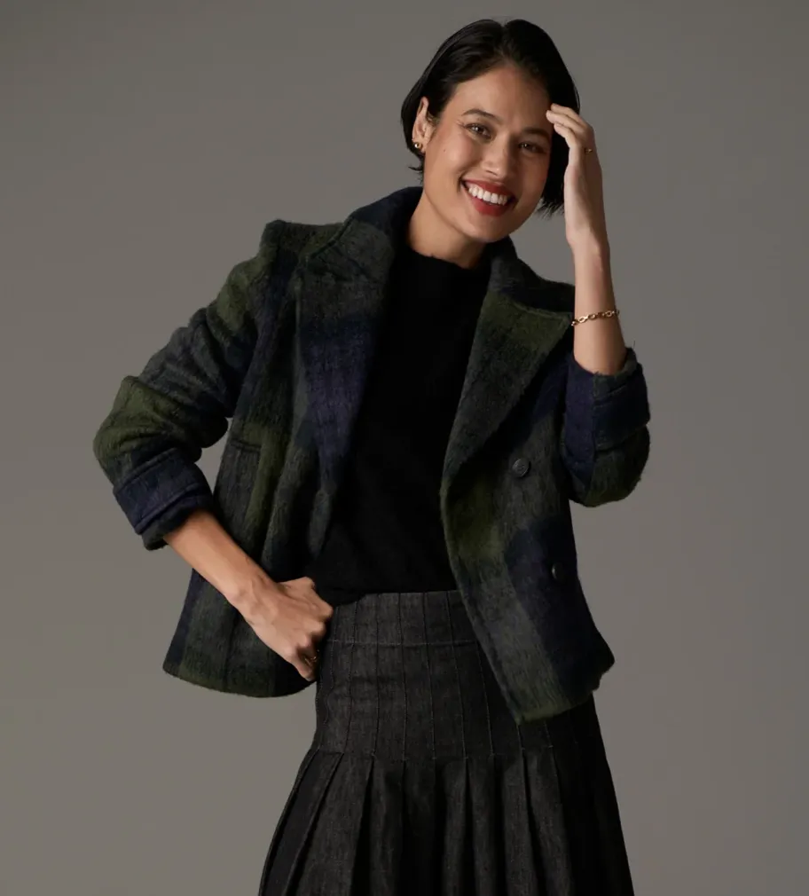 Nashia Pea Coat in Khaki/Ink by POL