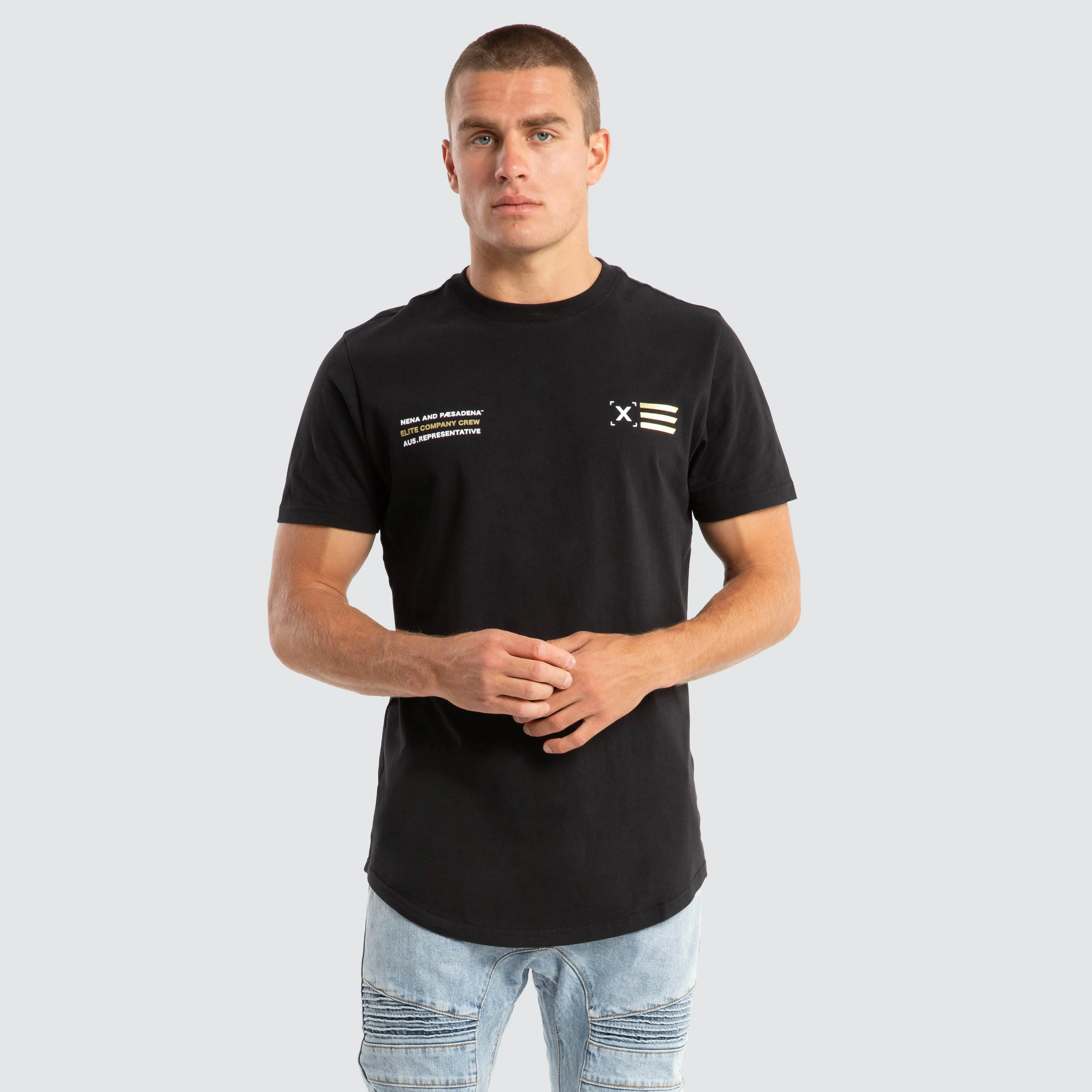 Nave Dual Curved Tee Jet Black