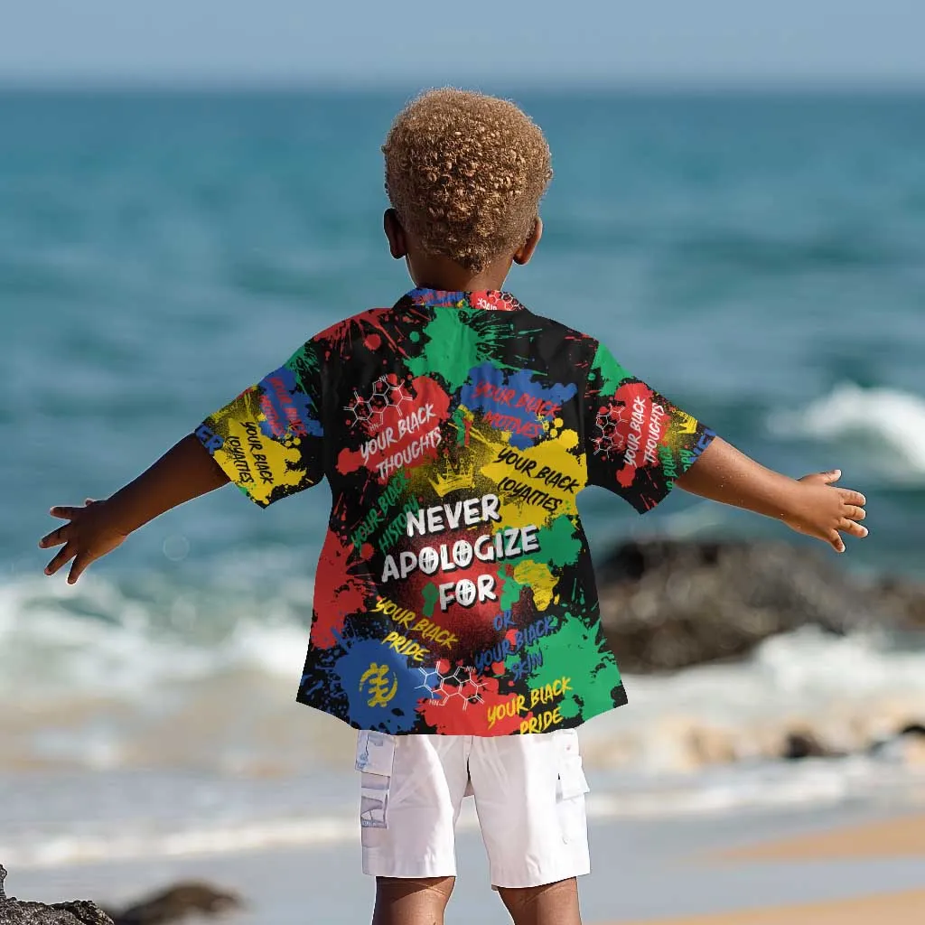 Never Apologize For Being Black Kid Hawaiian Shirt DT02