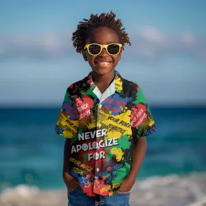 Never Apologize For Being Black Kid Hawaiian Shirt DT02