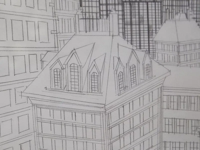 New York City Hand Drawn Animation Cell from Superfriends Cartoon