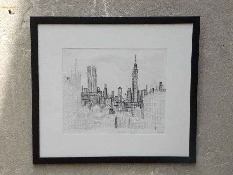 New York City Hand Drawn Animation Cell from Superfriends Cartoon