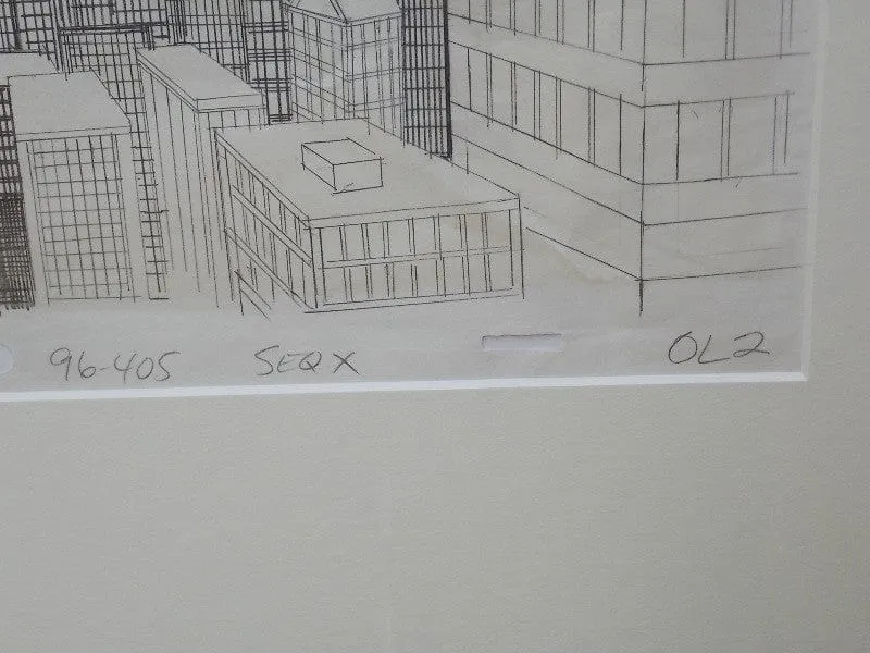 New York City Hand Drawn Animation Cell from Superfriends Cartoon
