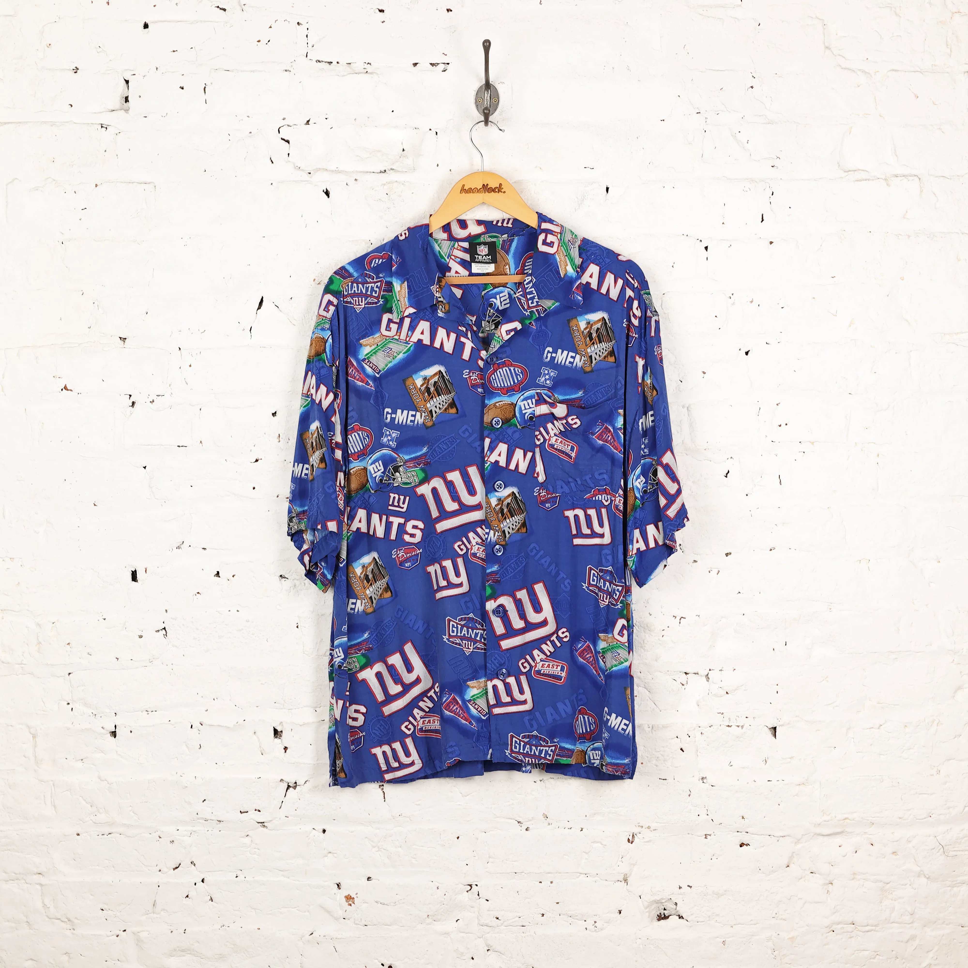 New York Giants NFL Hawaiian Shirt - Blue - L