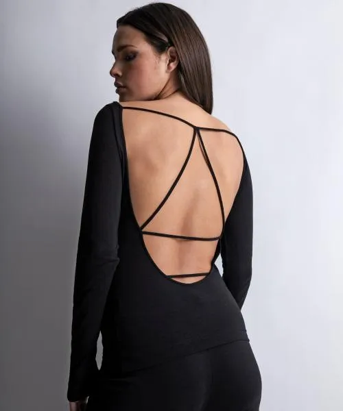 Night Crush Long Sleeve Top - Noir -