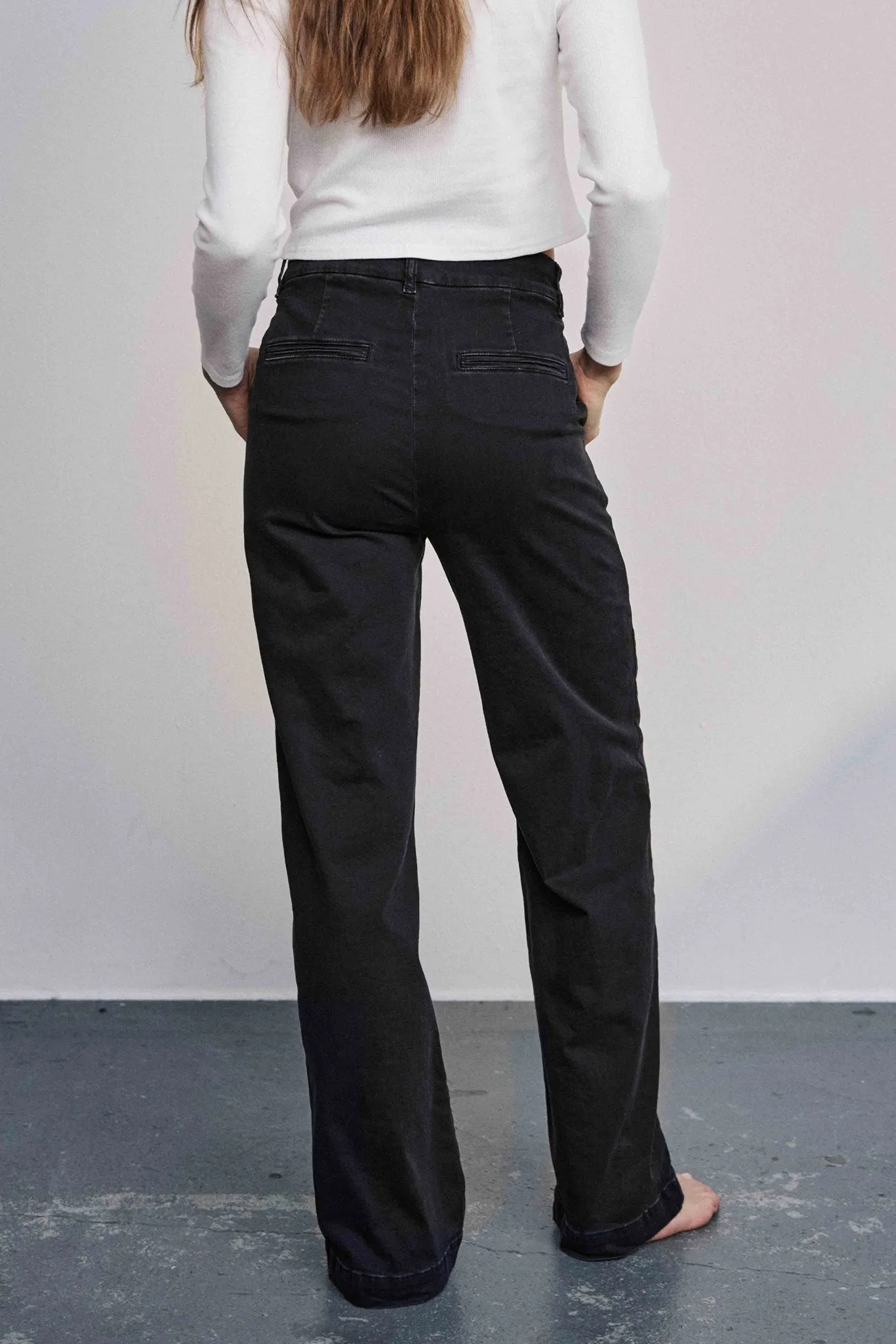 NUAMBER PANTS LONG BLACK - Caviar