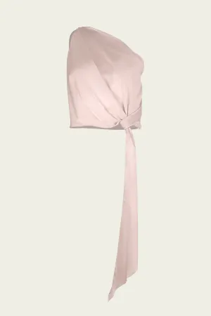 One Shoulder Top with Tail in Stone