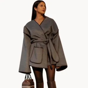 Ophelia - tailored women's jacket with chic belted design