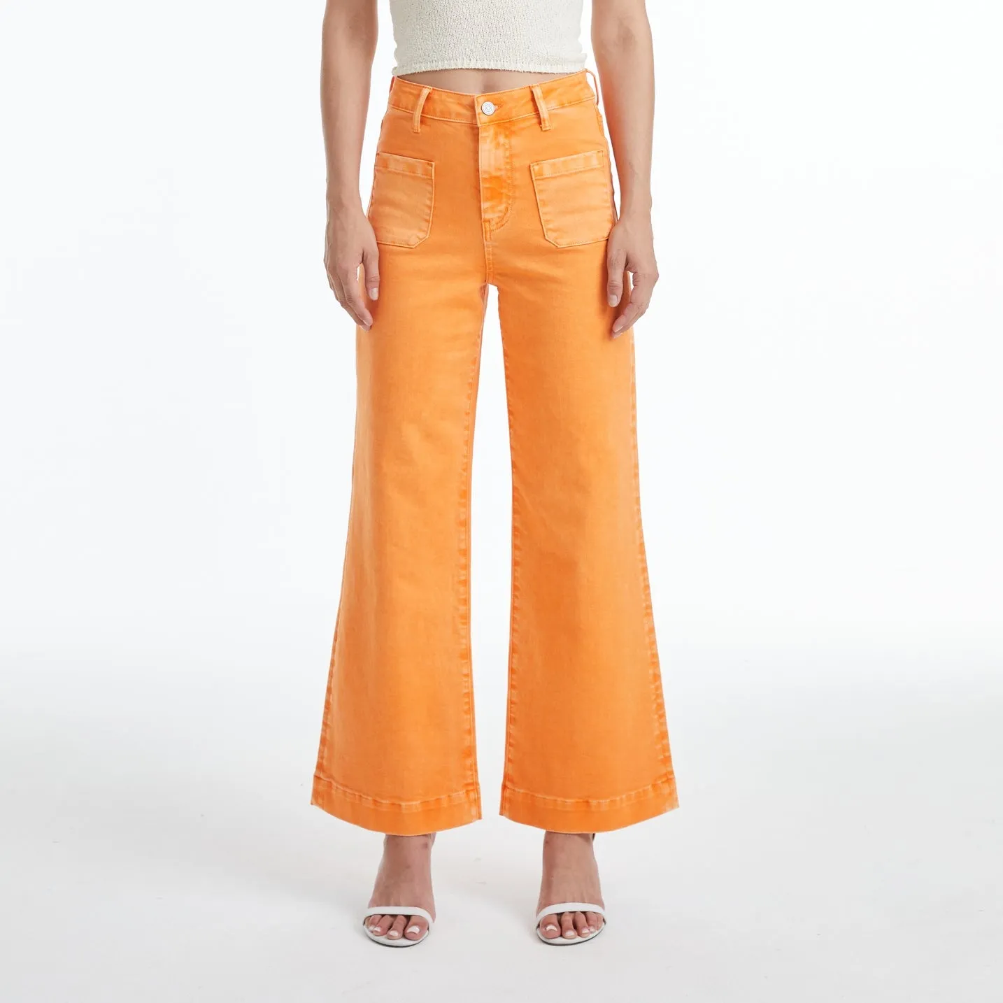 Orange Wide Leg Jeans