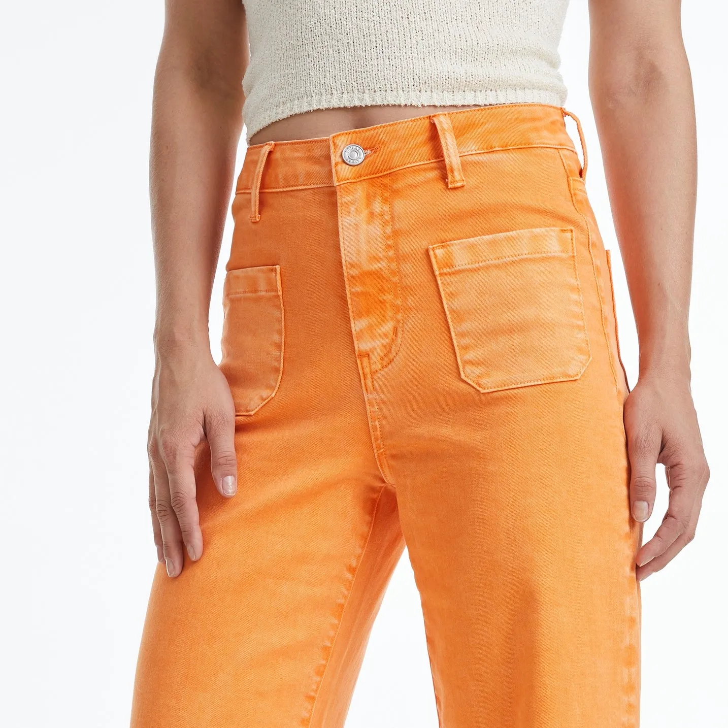Orange Wide Leg Jeans