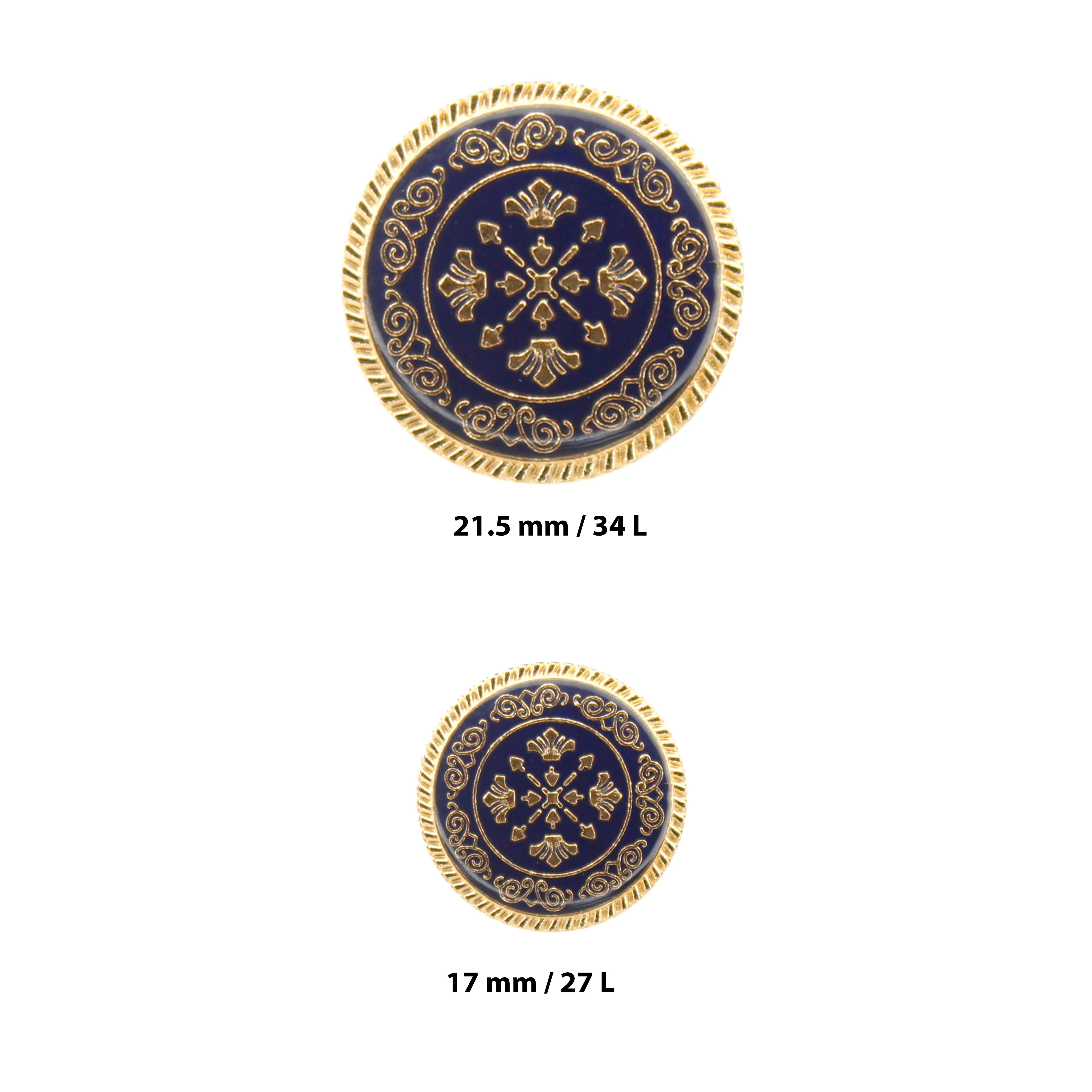 Ornate Snowflake Metal Buttons (7 Big   7 Small)