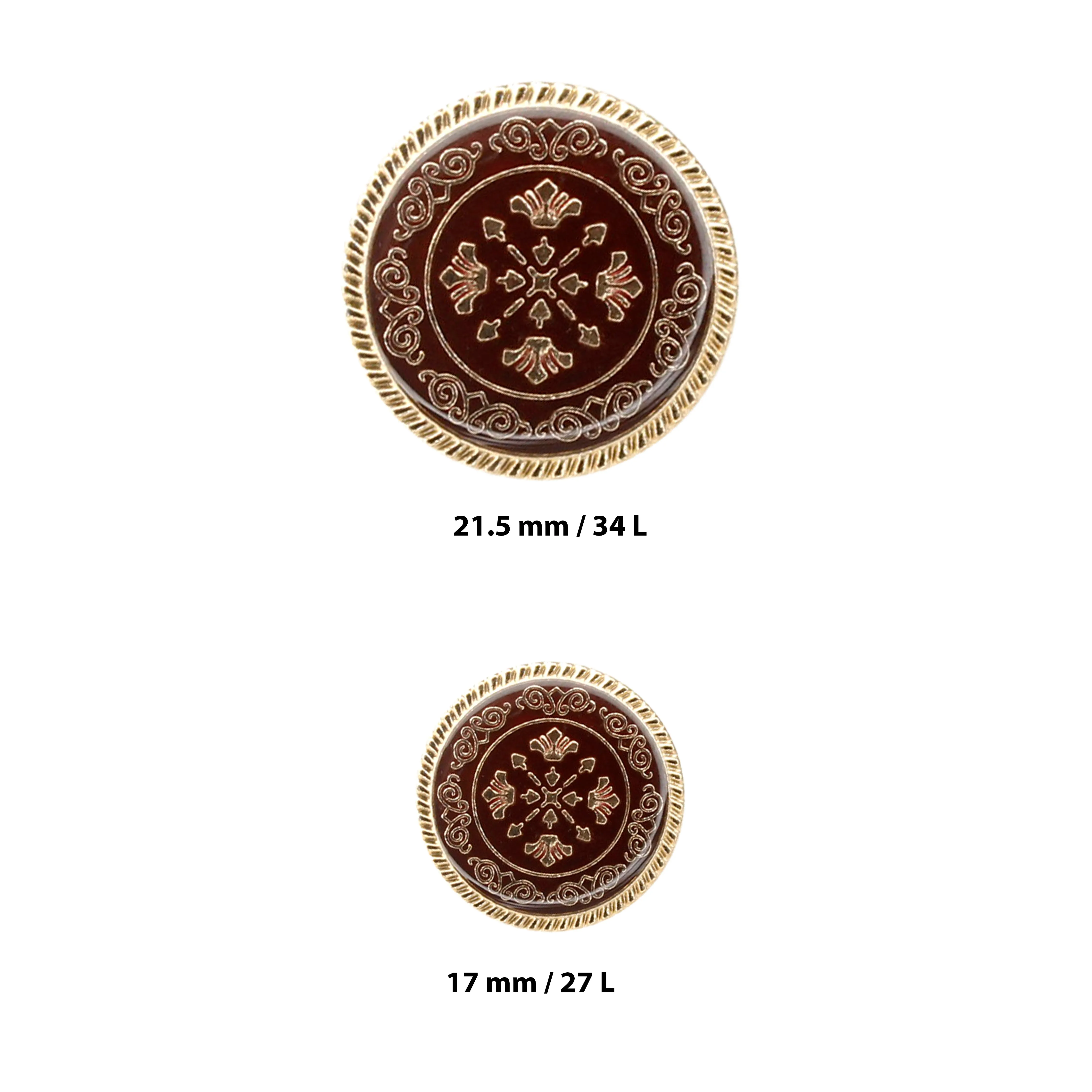 Ornate Snowflake Metal Buttons (7 Big   7 Small)