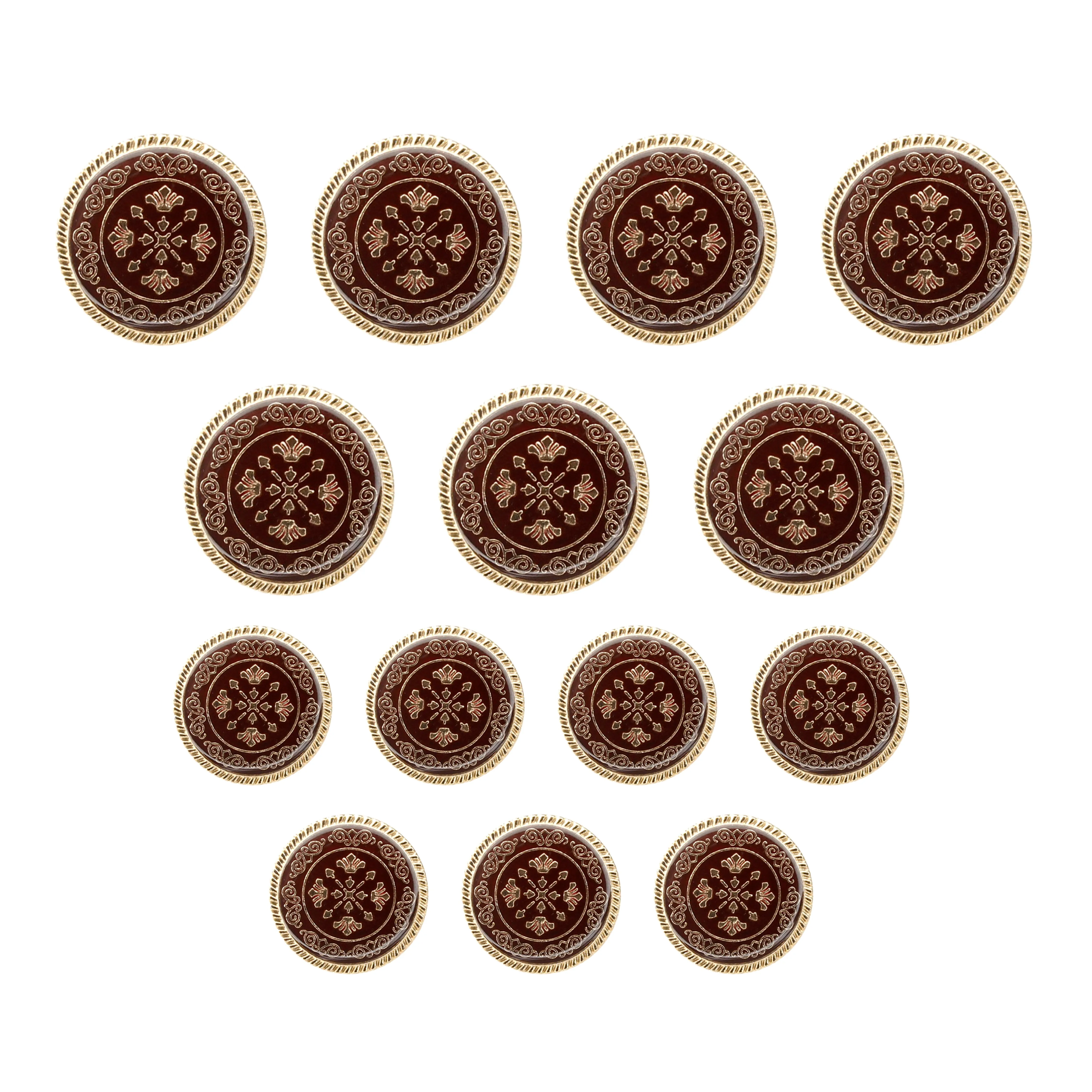 Ornate Snowflake Metal Buttons (7 Big   7 Small)