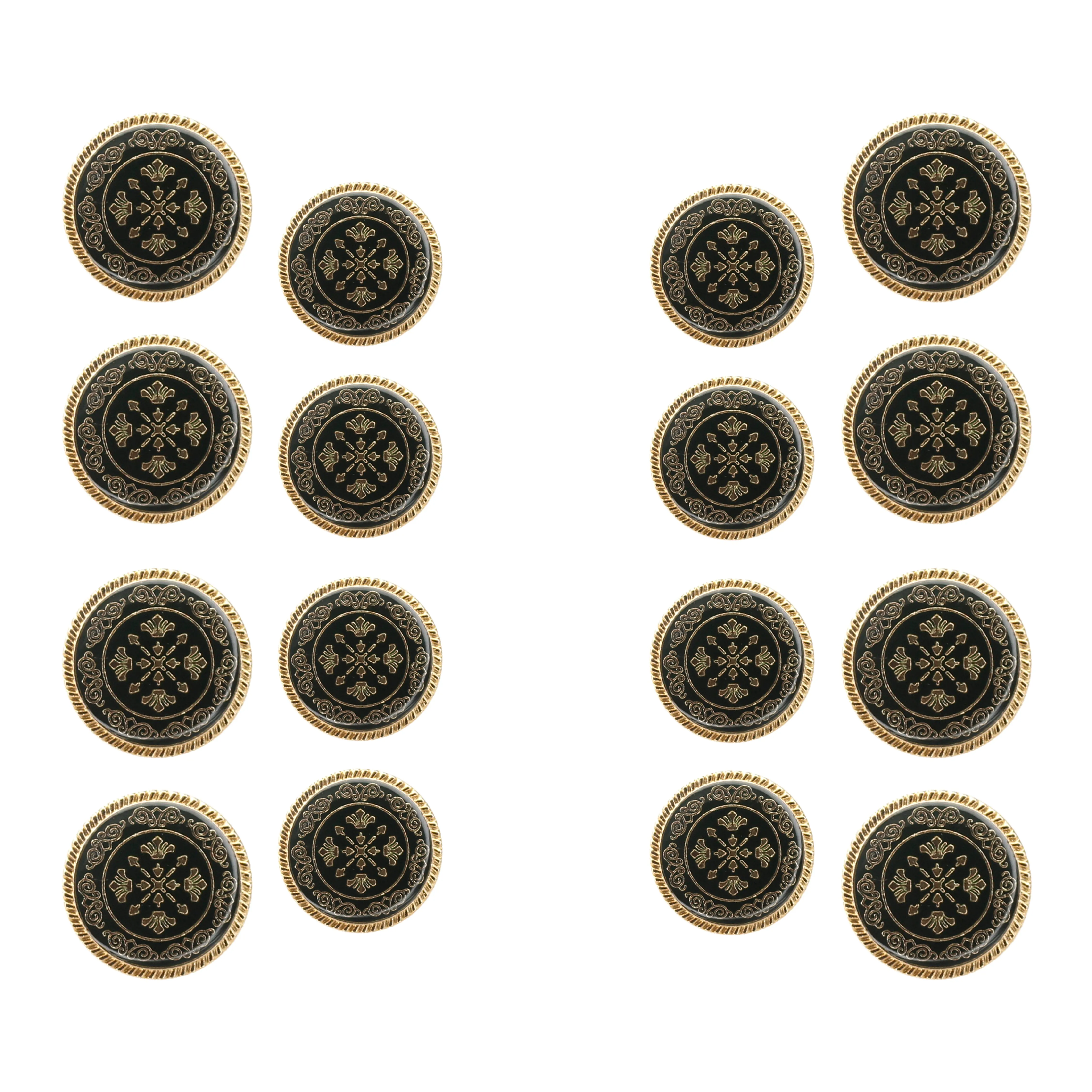 Ornate Snowflake Metal Buttons (8 Big   8 Small)