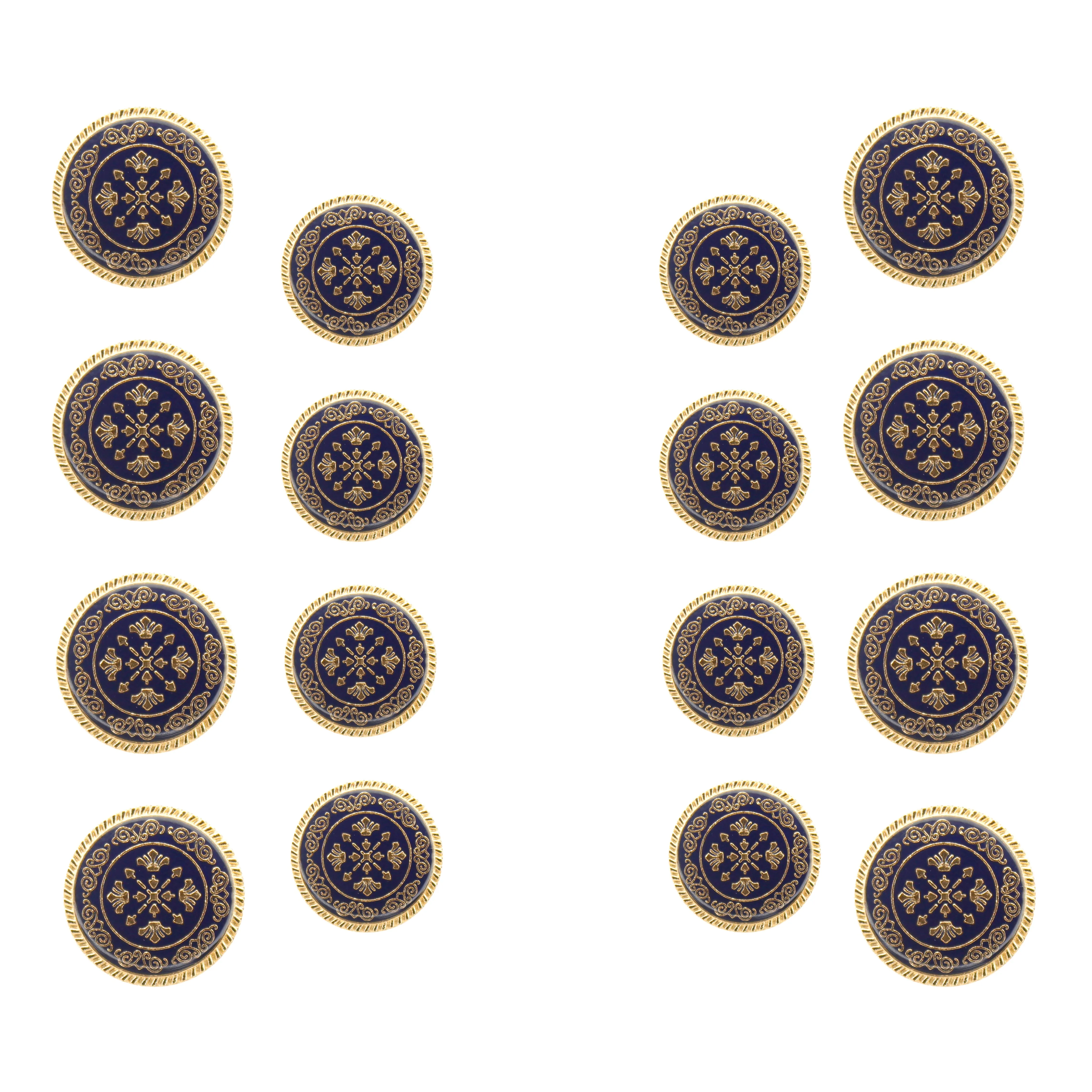 Ornate Snowflake Metal Buttons (8 Big   8 Small)