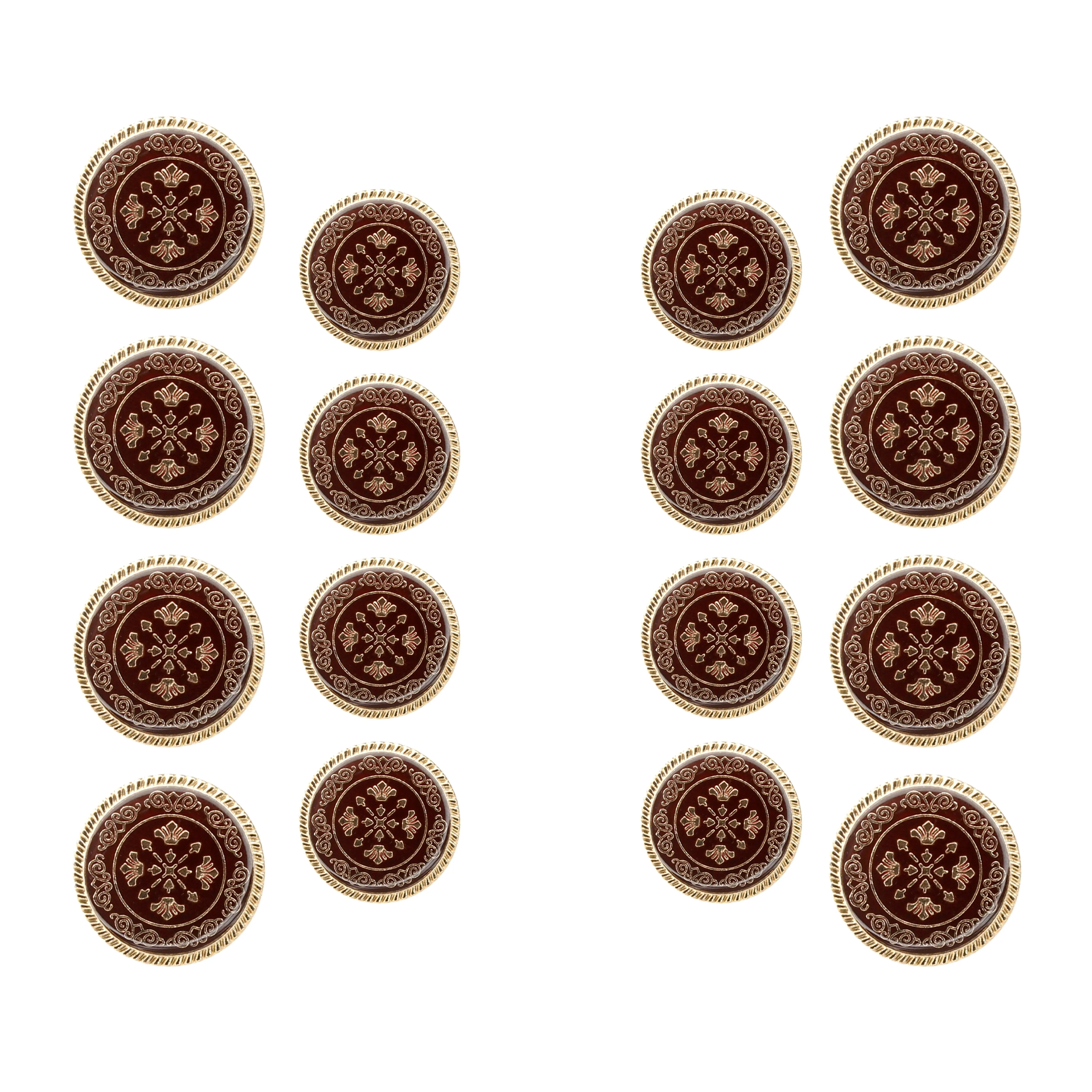 Ornate Snowflake Metal Buttons (8 Big   8 Small)