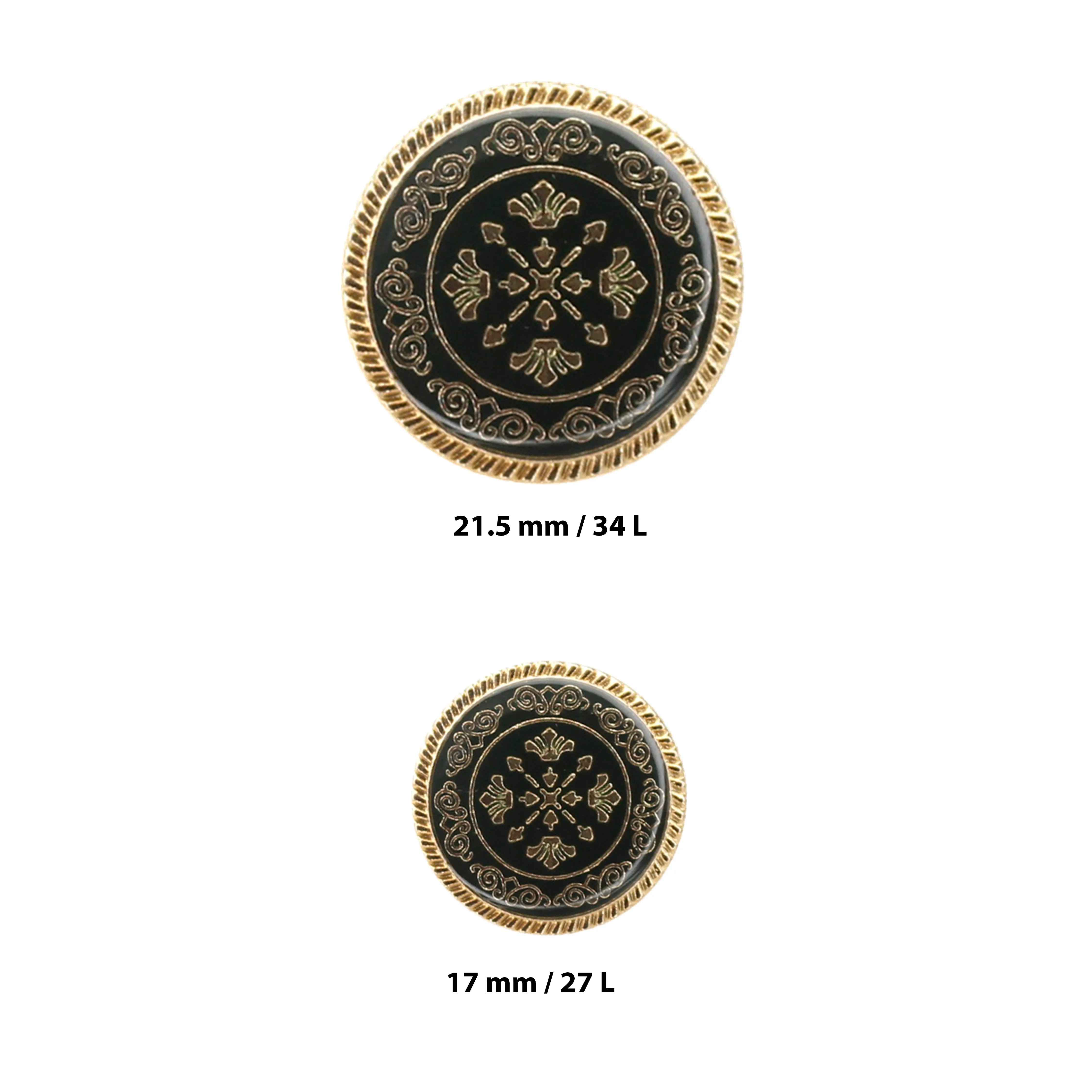 Ornate Snowflake Metal Buttons (8 Big   8 Small)