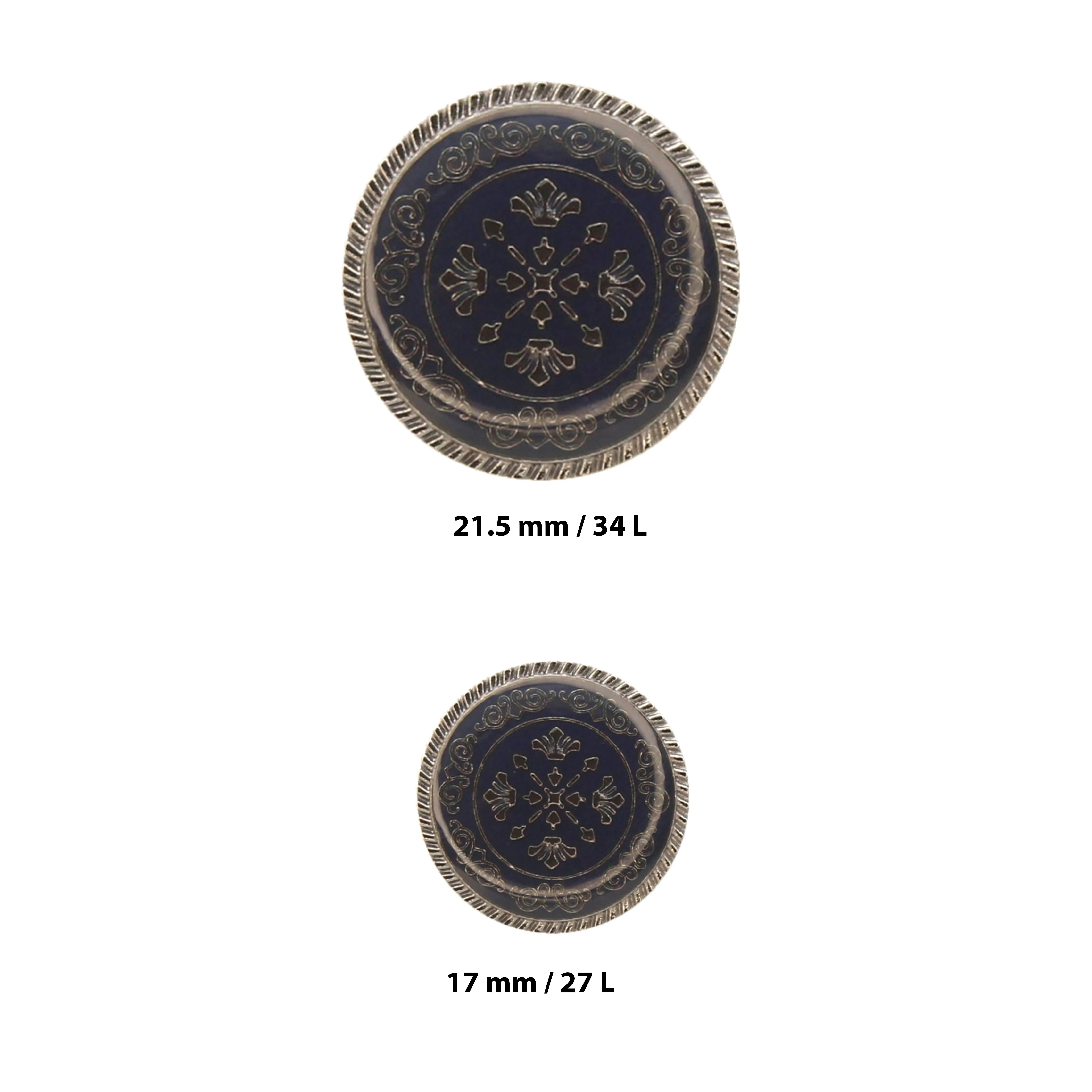 Ornate Snowflake Metal Buttons (8 Big   8 Small)