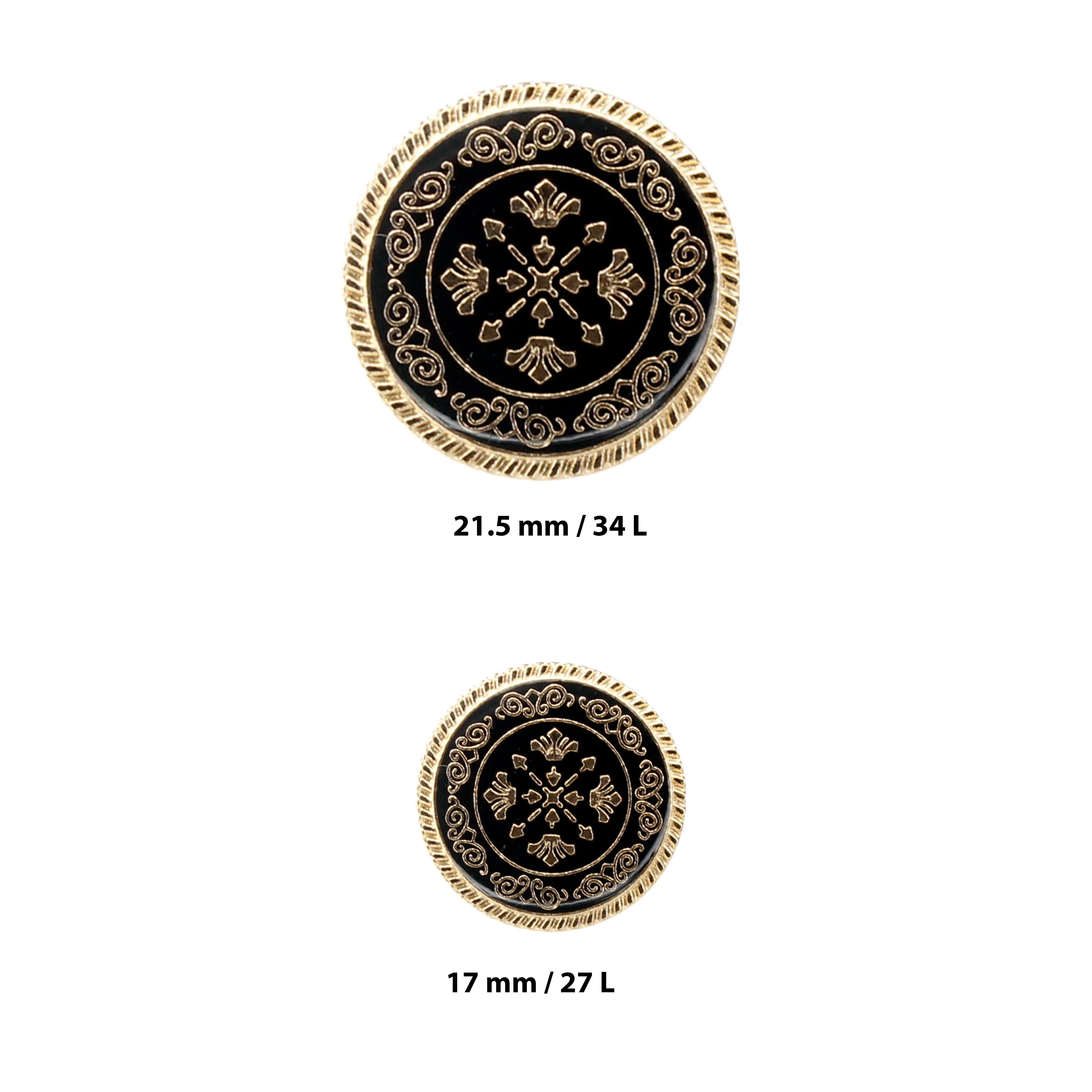 Ornate Snowflake Metal Buttons (8 Big   8 Small)