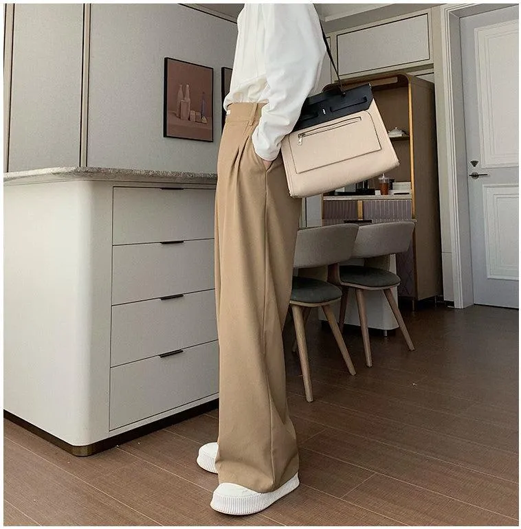 Oversized Blazer & Wide-Leg Pleated Pants ( Suit)