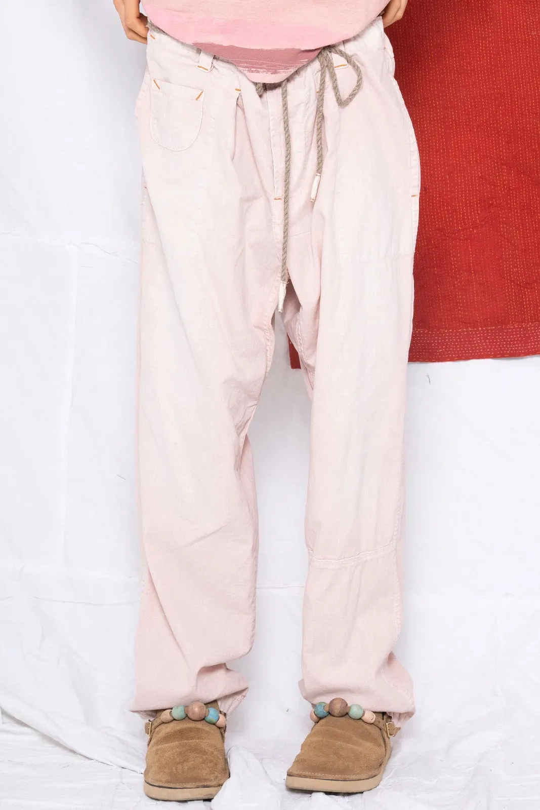 P65 Farmer Pleated Pants Hemp & Organic Cotton Sunfaded Rose