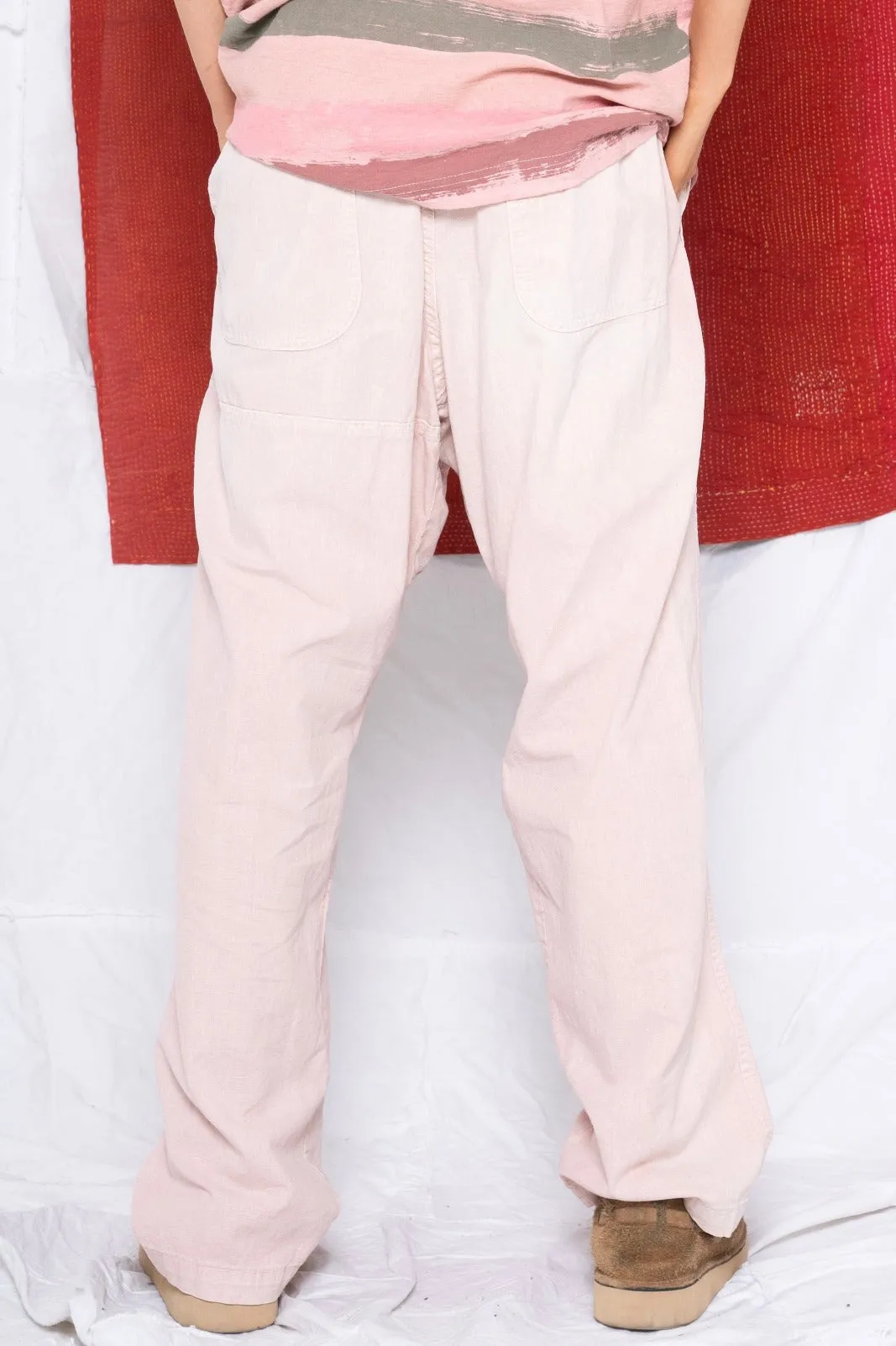 P65 Farmer Pleated Pants Hemp & Organic Cotton Sunfaded Rose