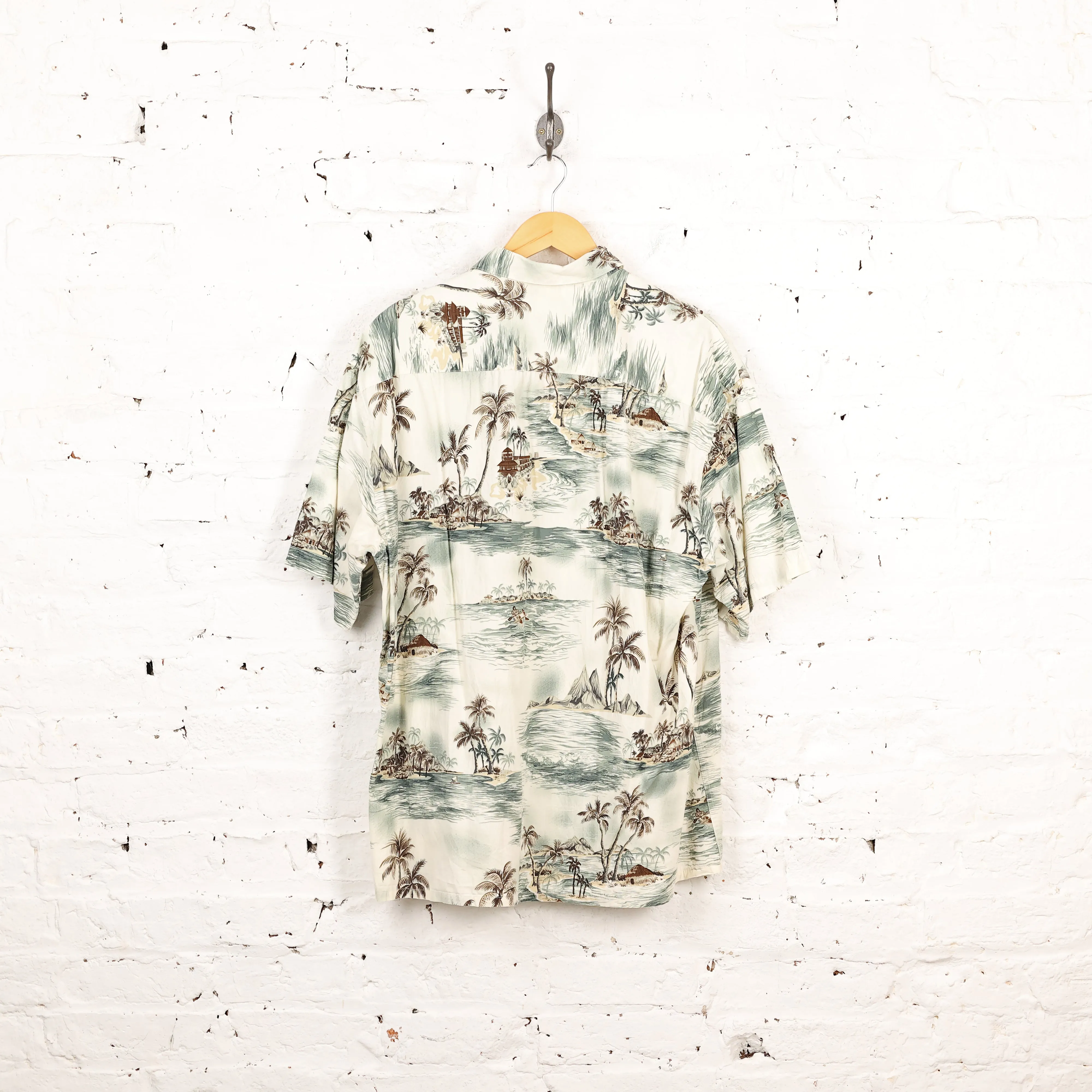 Palm Trees Hawaiian Shirt - Beige - XL