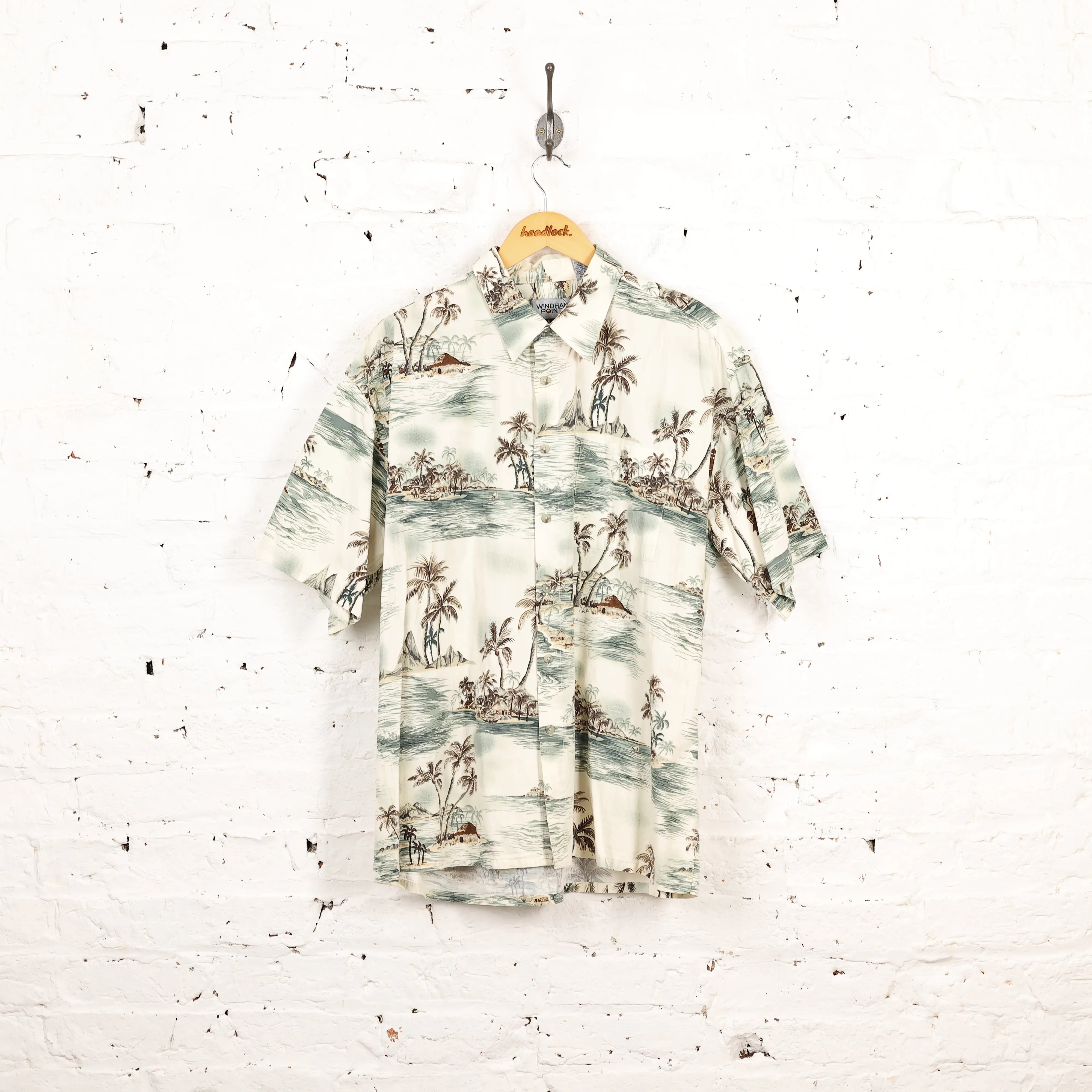 Palm Trees Hawaiian Shirt - Beige - XL