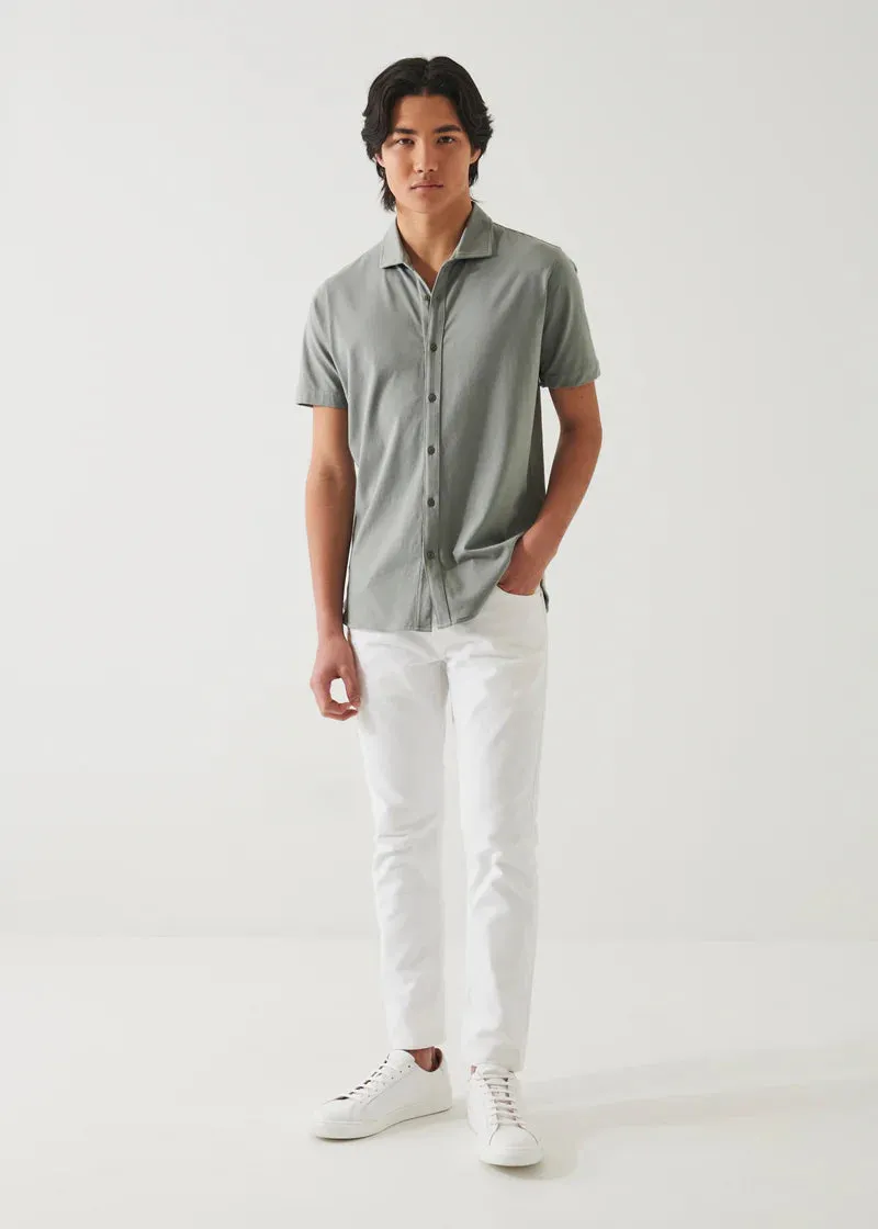 Patrick Assaraf Knit Front Shirt- Dolphin