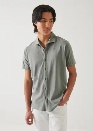 Patrick Assaraf Knit Front Shirt- Dolphin