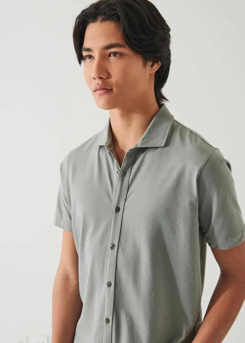 Patrick Assaraf Knit Front Shirt- Dolphin