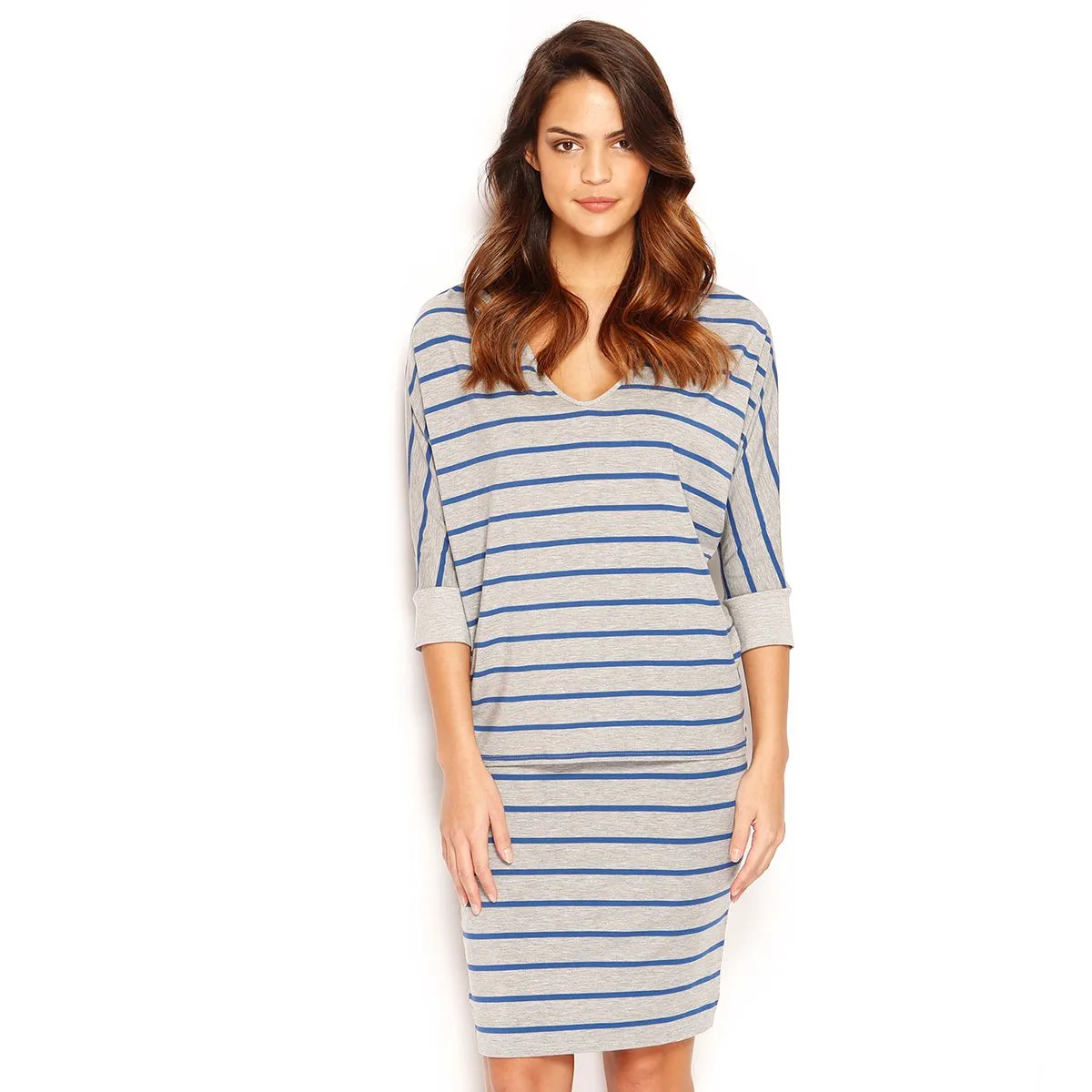 PENCIL SKIRT - MIDI - STRIPE