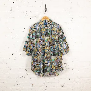 Pendleton Hawaiian Pattern Shirt - Black/Green - L